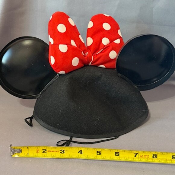 Vintage Walt Disney Minnie Mouse Ears Hat Youth Love Kisses Bow Plastic Parks - Picture 2 of 3